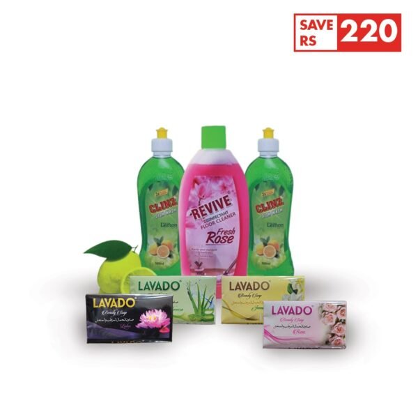 4 Beauty Soap(120g) | 2 Dish Wash(250 ml) | 1 Floor Cleaner(500ml)